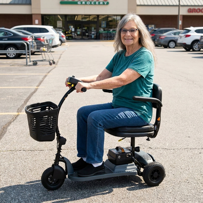 Shoprider Echo+ 3-Wheel Lightweight Mobility Scooter, Precise Turning - Portable For Errands and Airline Travel, Anti-Flat Tires For Seniors
