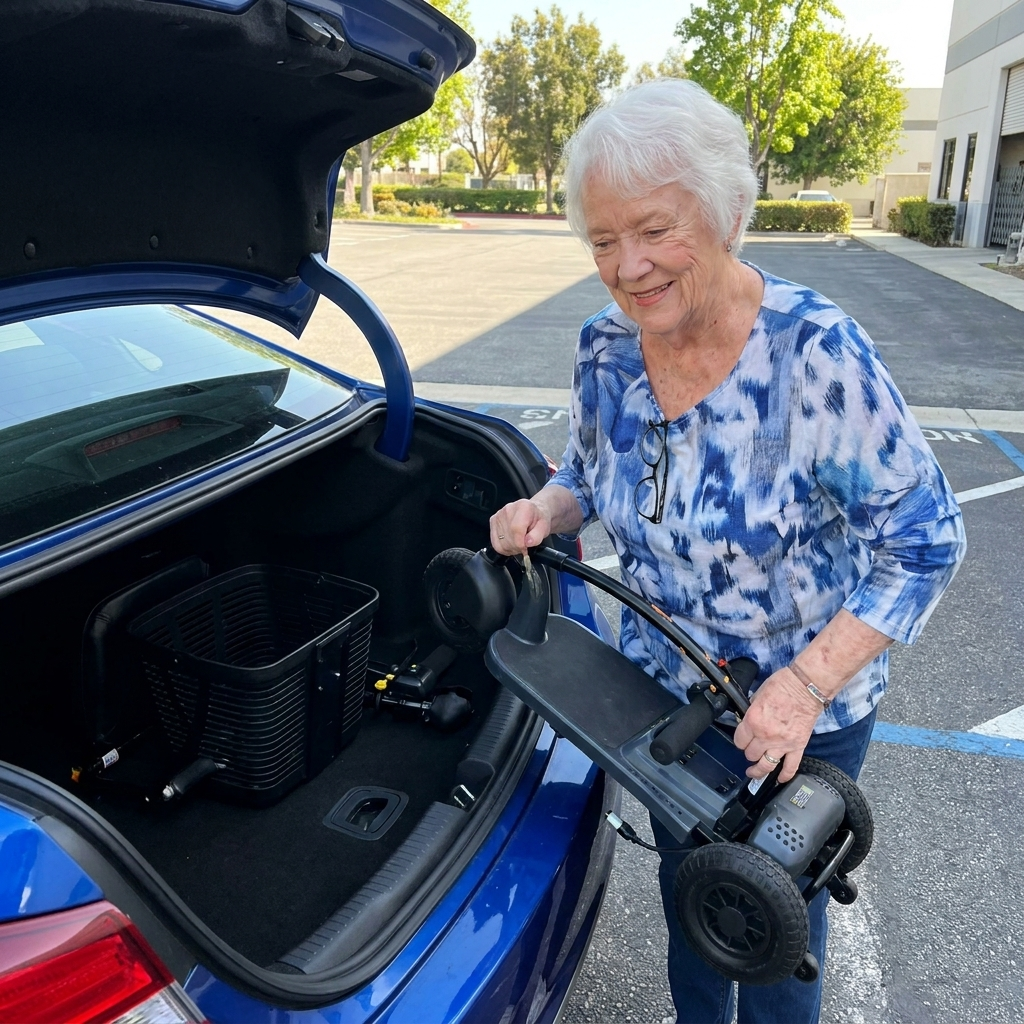Shoprider Echo+ 3-Wheel Lightweight Mobility Scooter, Precise Turning - Portable For Errands and Airline Travel, Anti-Flat Tires For Seniors