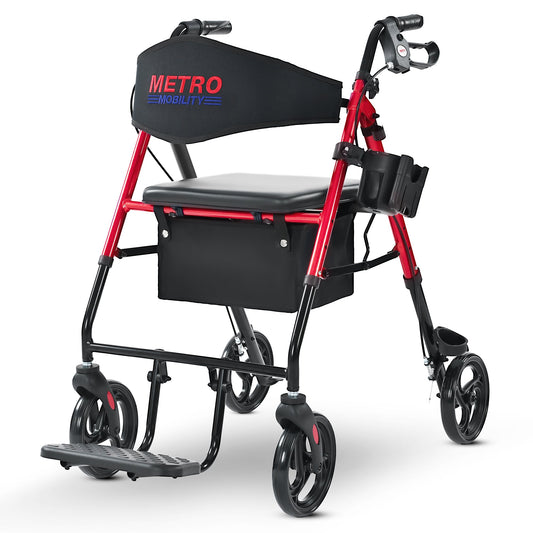 Metro Mobility M913P 2-in-1 Rollator and Transport Wheelchair